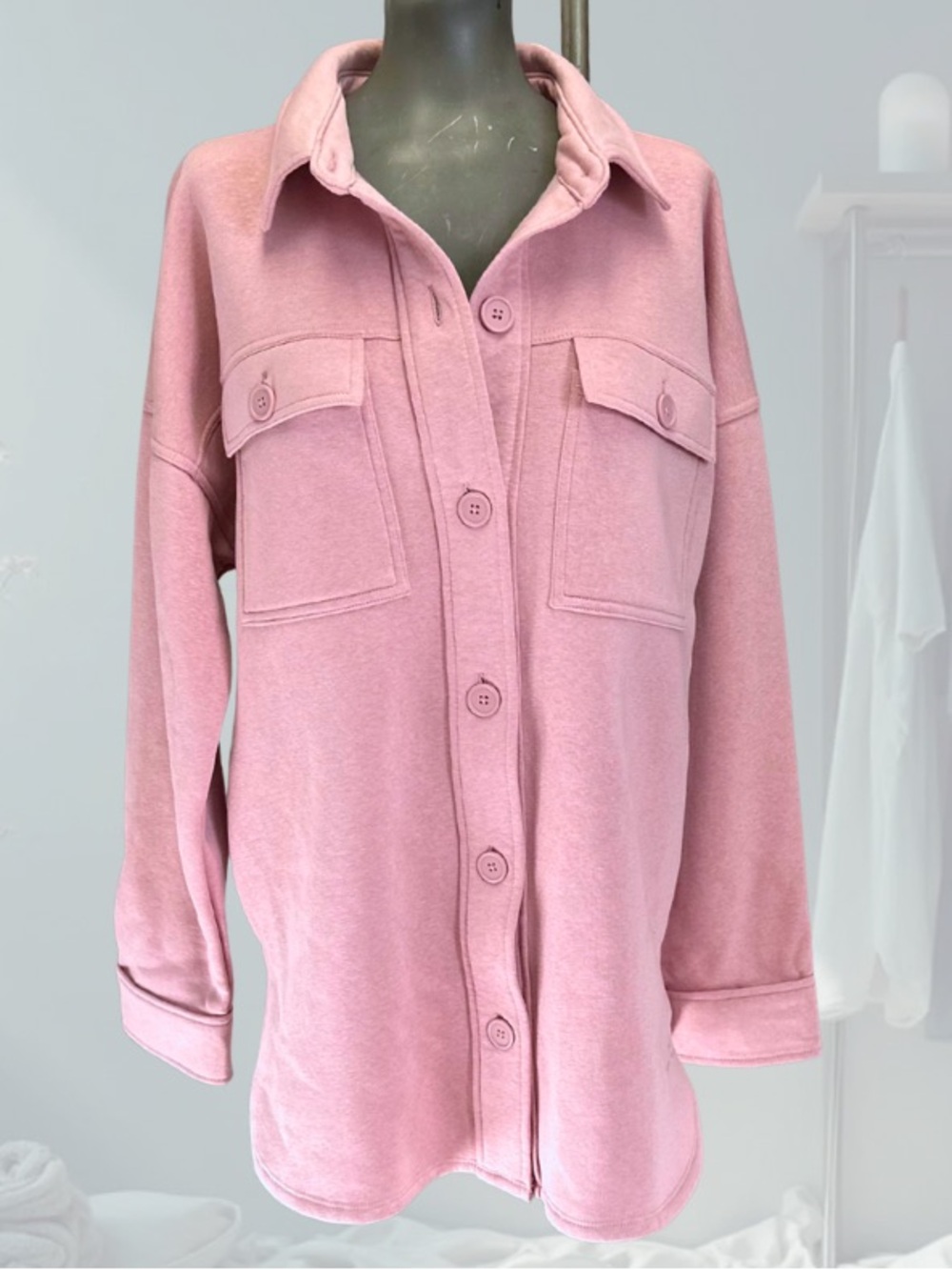 NEW Lazy Pants Women's Pink Button-Up Shacket